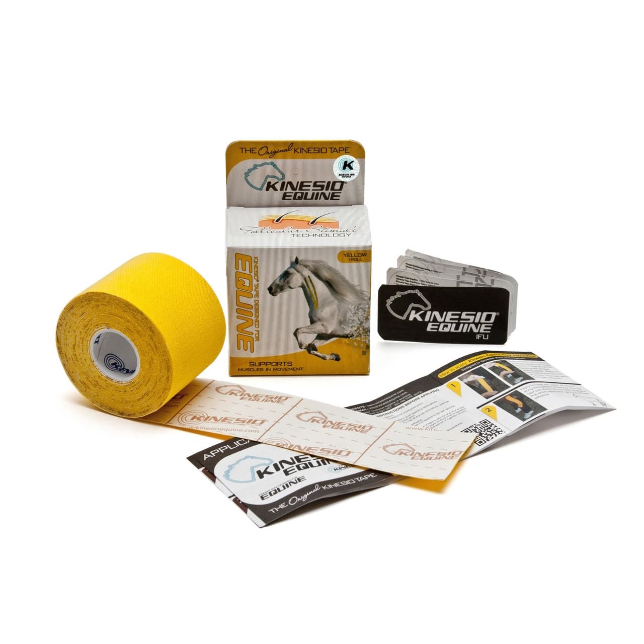 Kinesio Equine Tex Classic Tape Yellow - Case of 120 - Image 1