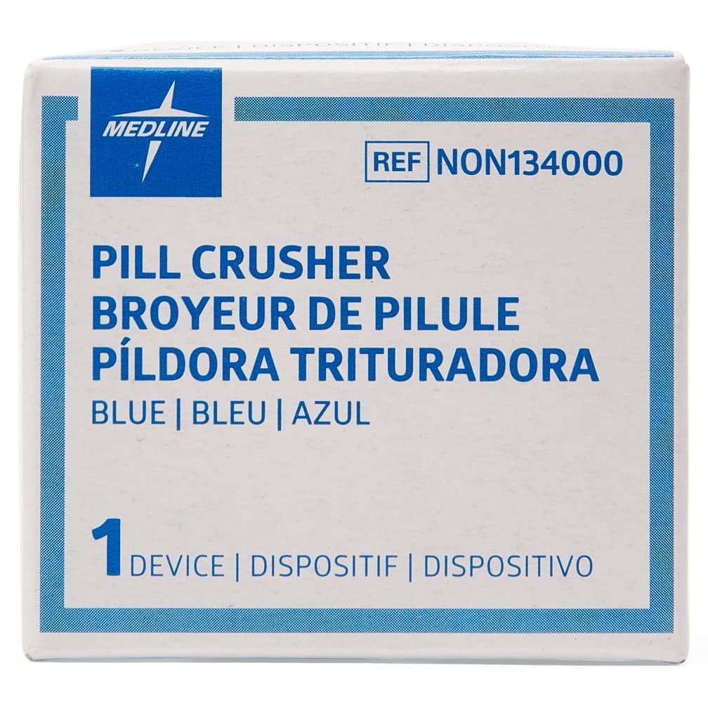 Medline Pill Crusher with Finger Grips, Blue - Box of 1 - Image 2