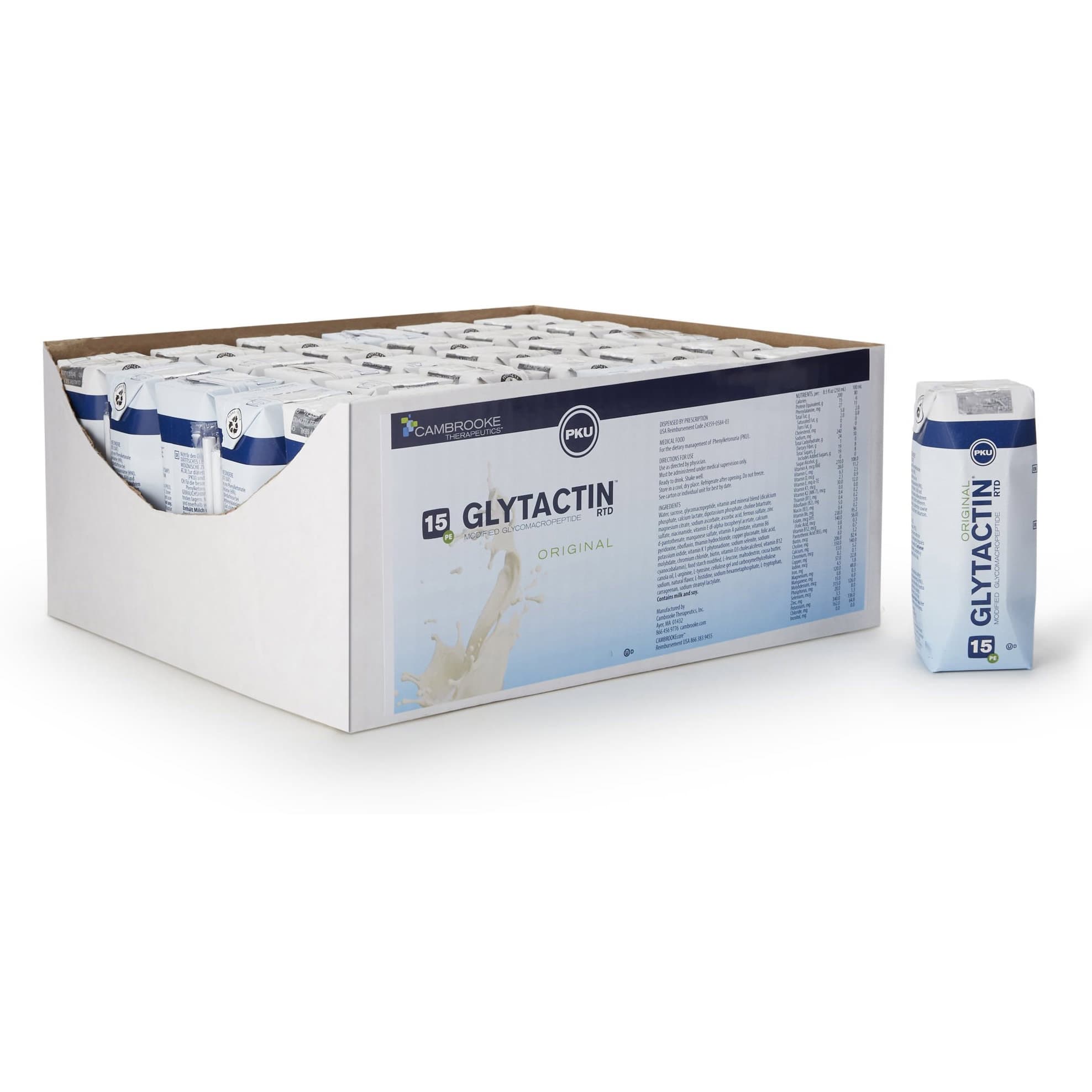 Glytactin RTD 15 PKU Oral Supplement, Original, 8.5 oz - Case of 30 - Image 1