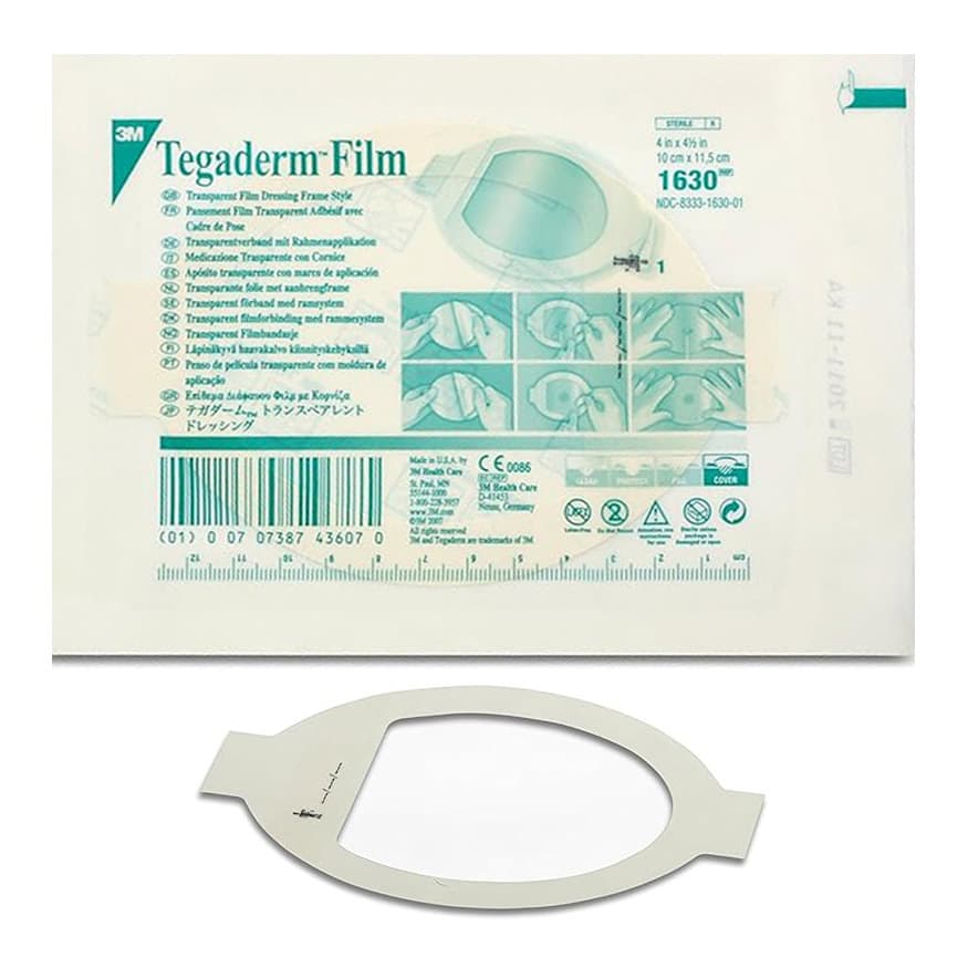 3M Tegaderm Transparent Adhesive Dressing, Frame Style, 4 x 4-1/2 Inch - Each - Image 1