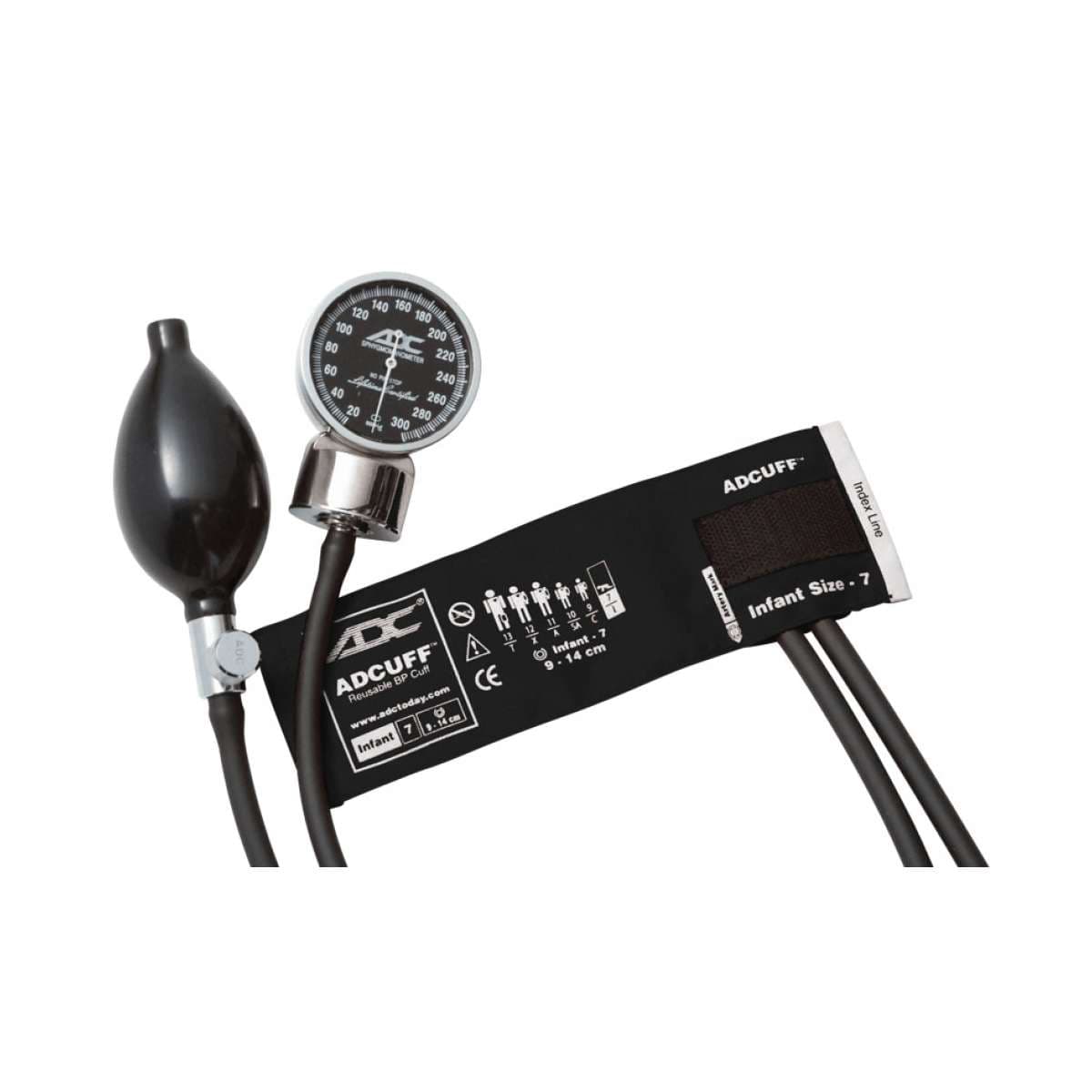 ADC Diagnostix Pocket Aneroid Sphyg, Black, Infant - Image 1