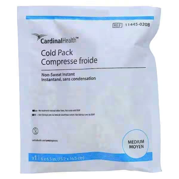 Cardinal Health Non-Sweat Instant Cold Pack, 6 x 6-1/2 Inch, Medium - Case of 32 - Image 1