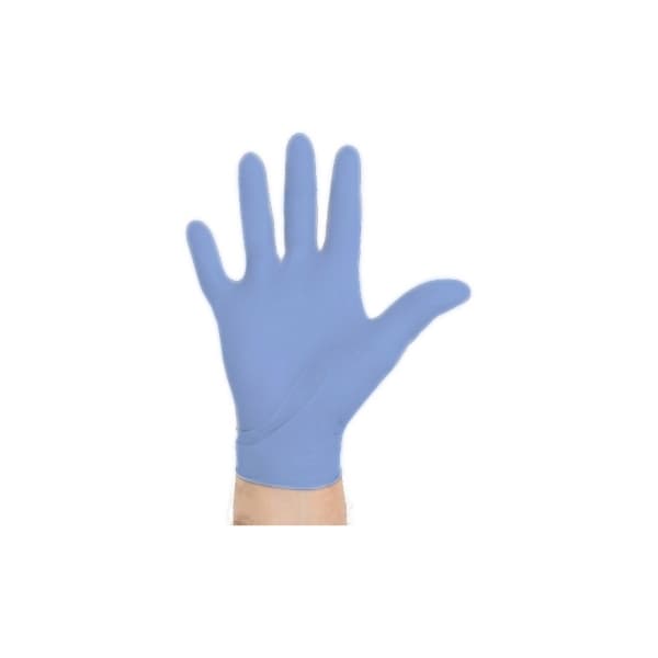 Aquasoft Exam Glove Blue Beaded Cuff 2 mil to 4 mil Range, X-Large - Box of 250 - Image 1
