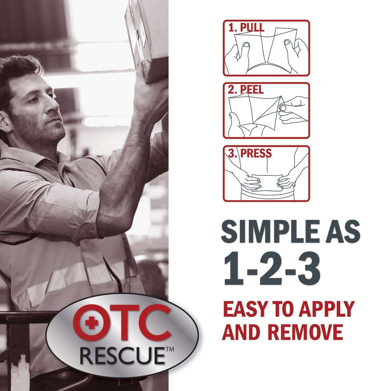 OTC RESCUE Lidocaine Patch Topical Pain Relief - Image 2