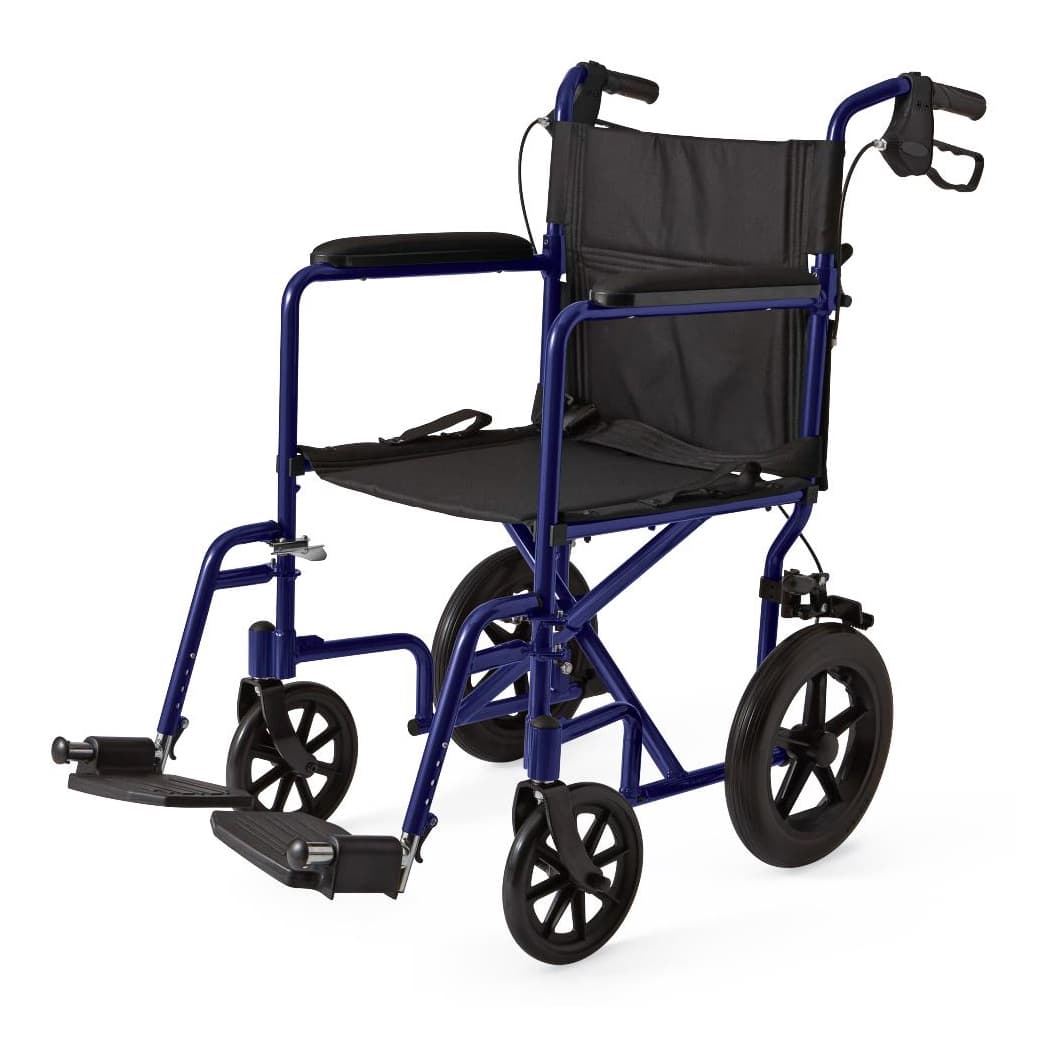 Medline Basic Aluminum Transport Chair With 12" Wheels