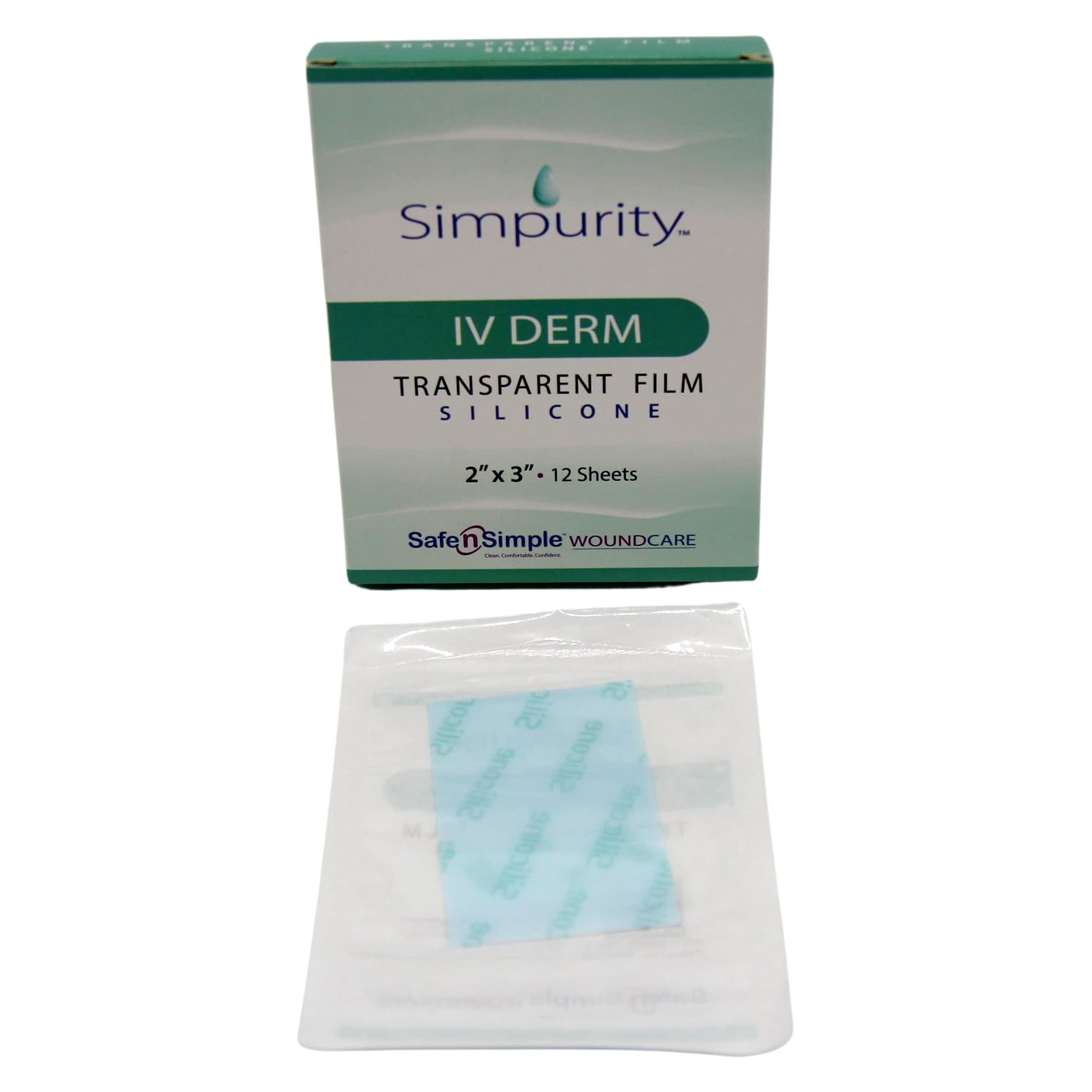 Simpurity IV Derm Transparent Silicone Film Dressing 2 x 3 Inch - Box of 12 - Image 1
