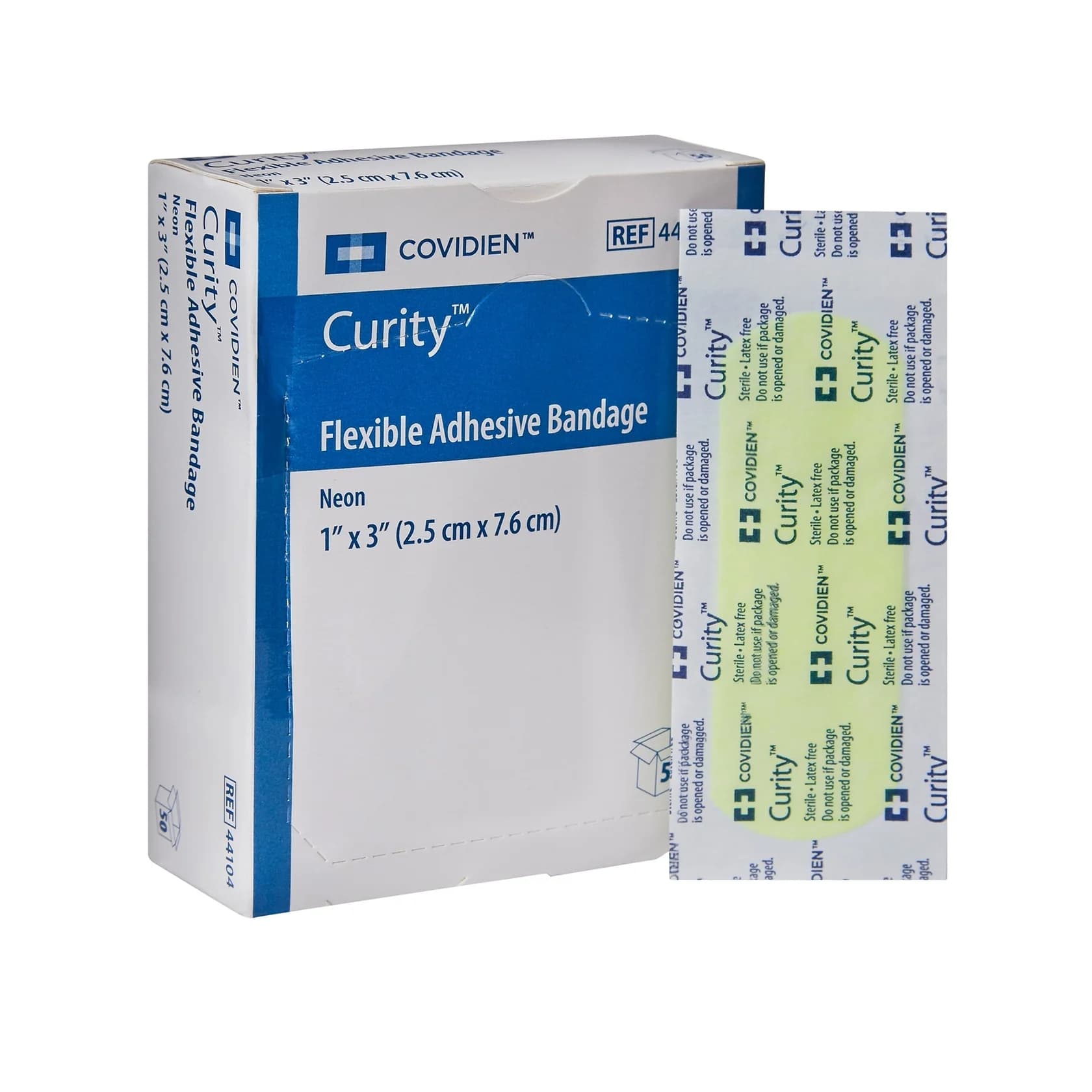Curity Flexible Adhesive Bandages, 1 x 3 Inch - Box of 50 - Image 1