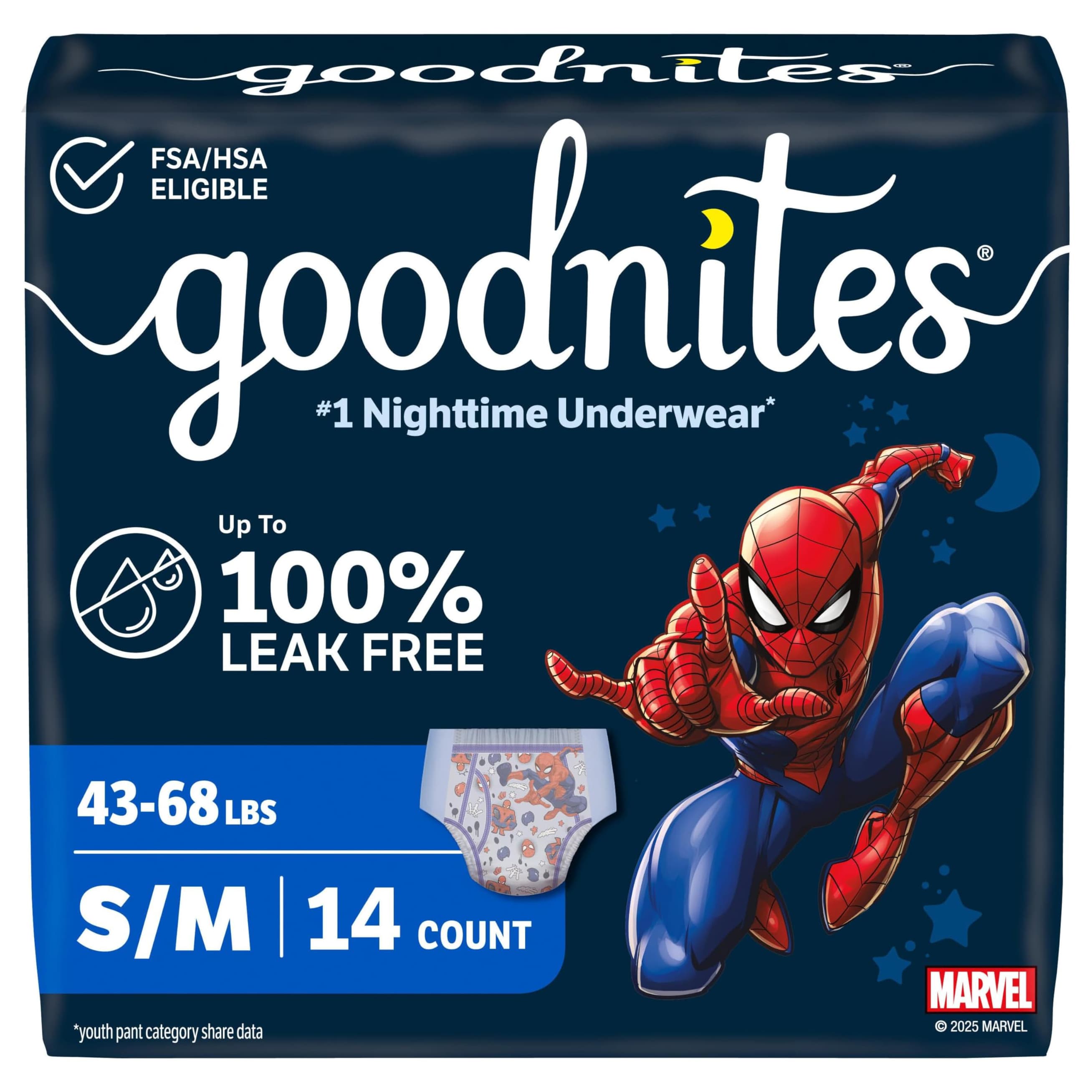 Goodnites Nighttime Underwear For Boys, Small-Medium - Case of 56 - Image 1