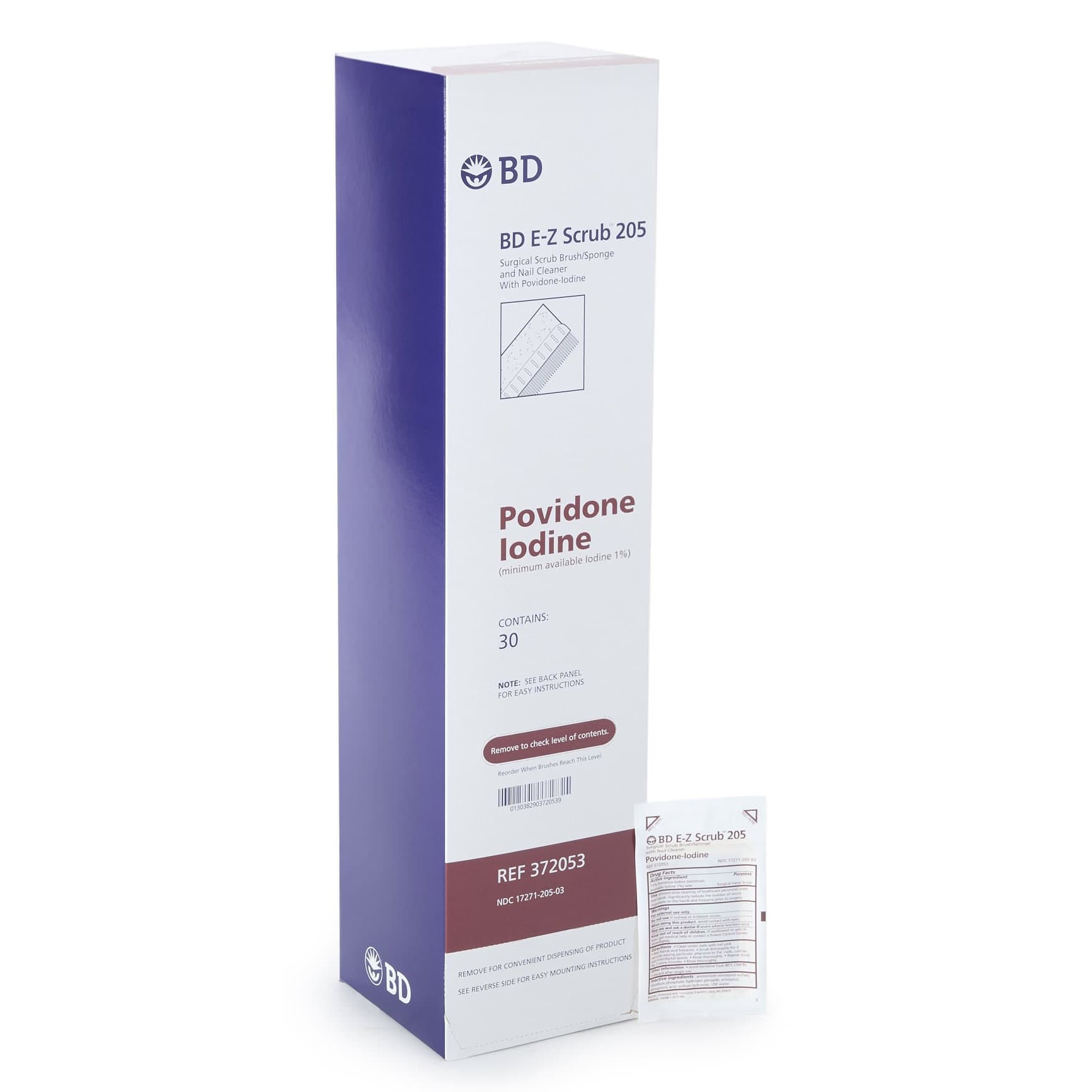 BD E-Z Scrub 205 Surgical Scrub Brush Sponge with Nail Cleaner - Image 1