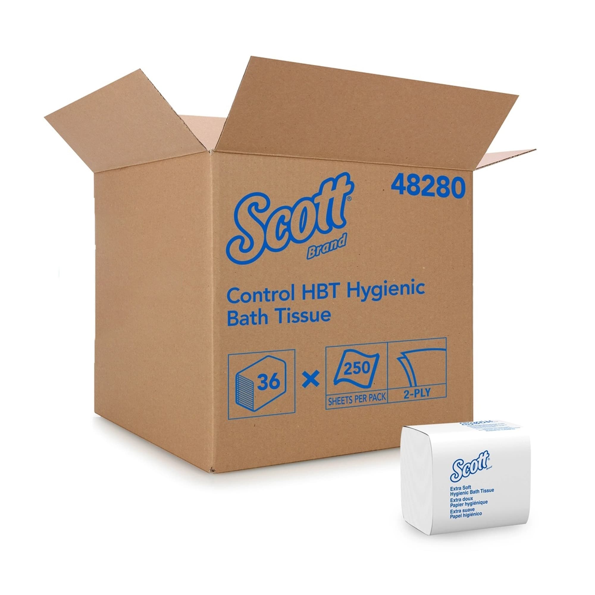 Scott Control HBT 2 Ply Folded Toilet Tissue - Case of 36