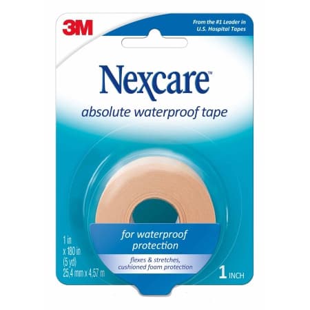 3M Nexcare Absolute Waterproof Tape, 1 Inch x 5 Yard - Bag of 3 - Image 1