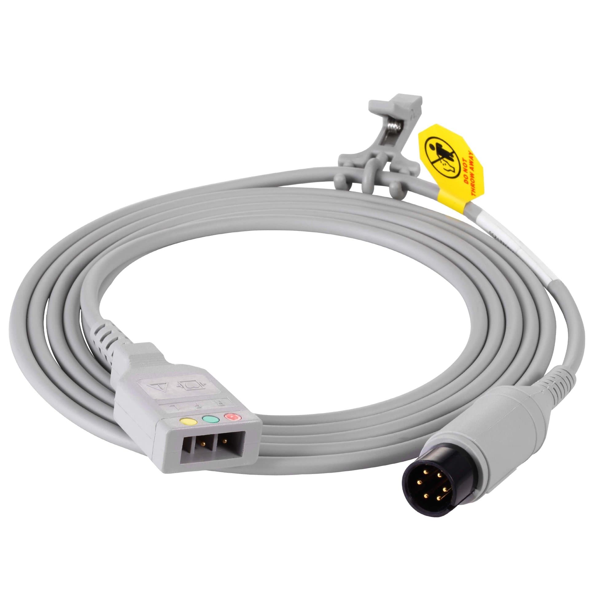 Edan 3-Lead 6-Pin ECG Trunk Cable – Defibrillator-Proof, Reusable - Image 1