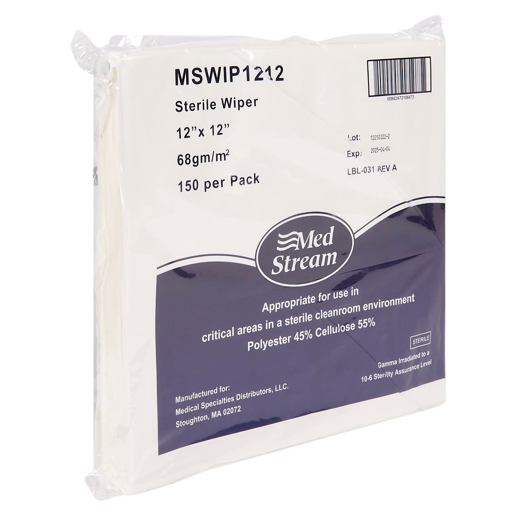 McKesson Cleanroom Wipe, 12 x 12 Inch - Case of 1200 - Image 1