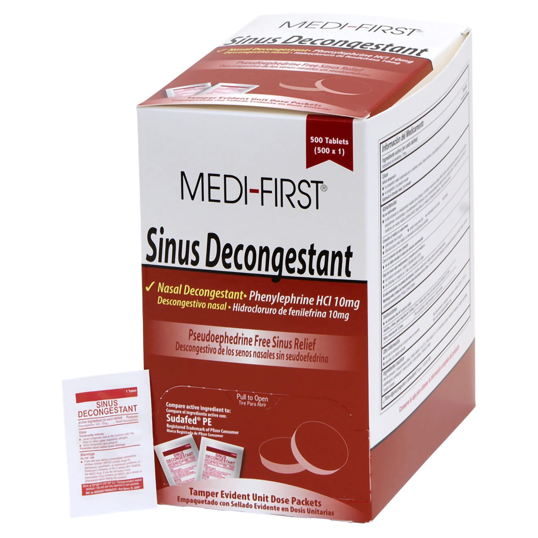 Medi-First Sinus Decongestant Phenylephrine HCL Tablet, 10 mg - Box of 500