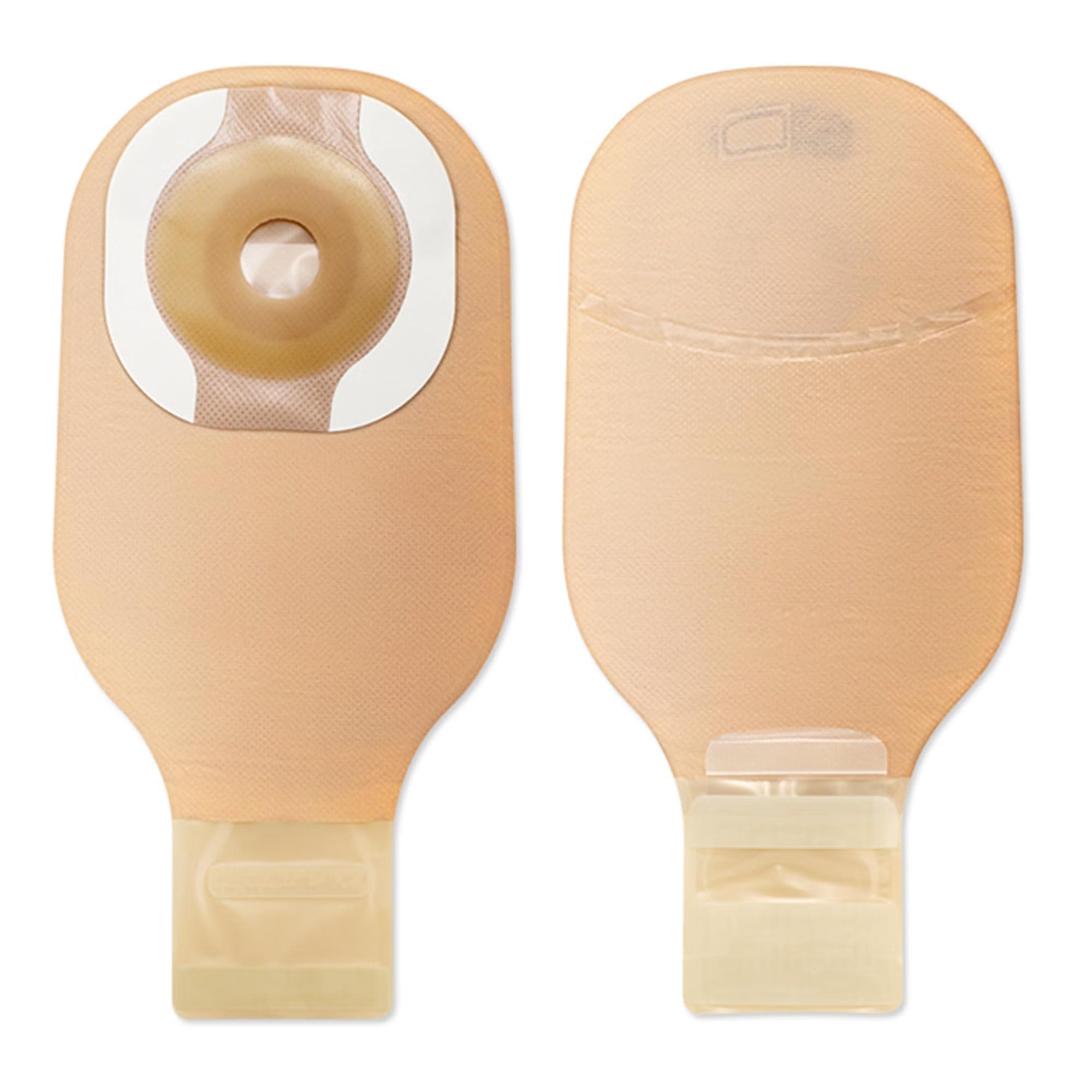 Premier 1-Piece Drainable Ostomy Pouch with Flat CeraPlus Barrier, 1-3/8 Inch - Box of 10 - Image 1