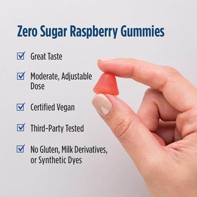 Nordic Naturals Zero Sugar Melatonin Gummies, Raspberry - Bottle of 60 - Image 3