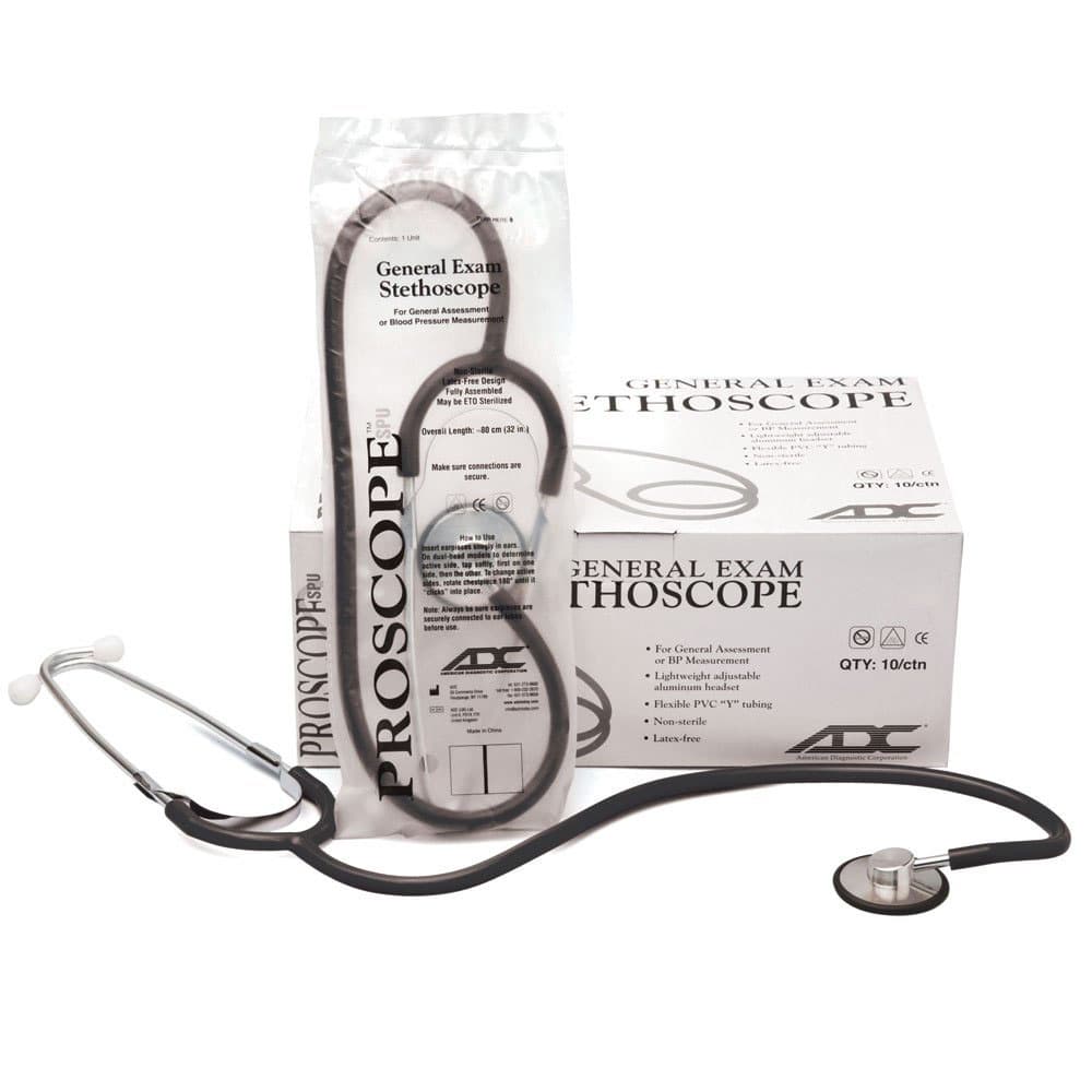 ADC Proscope 660 SPU Single Head Stethoscope, Black - Case of 50 - Image 1