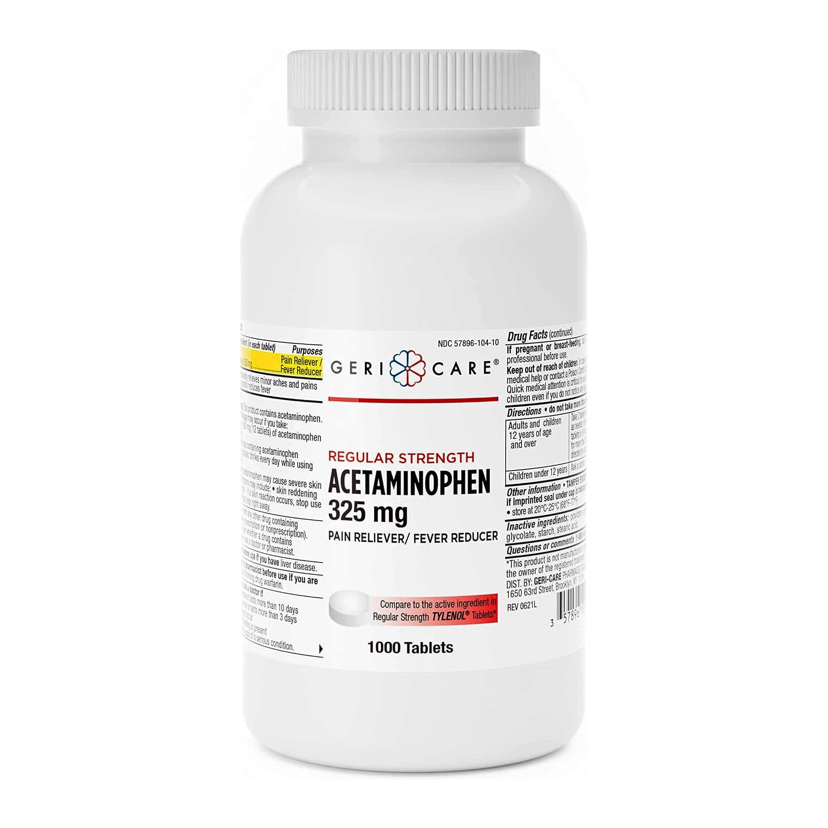 Geri-Care Acetaminophen Pain Relief Tablet - Case of 12000 - Image 1