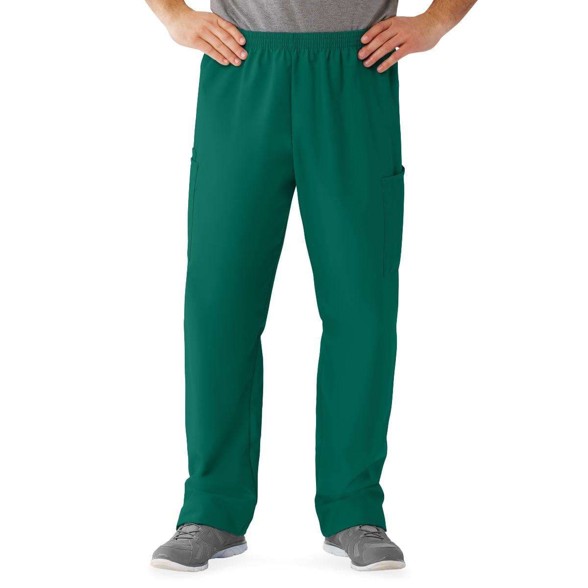 AngelStat Unisex Elastic Waist Long Inseam Cargo Scrub Pants, Hunter Green, 2XLarge - Image 1
