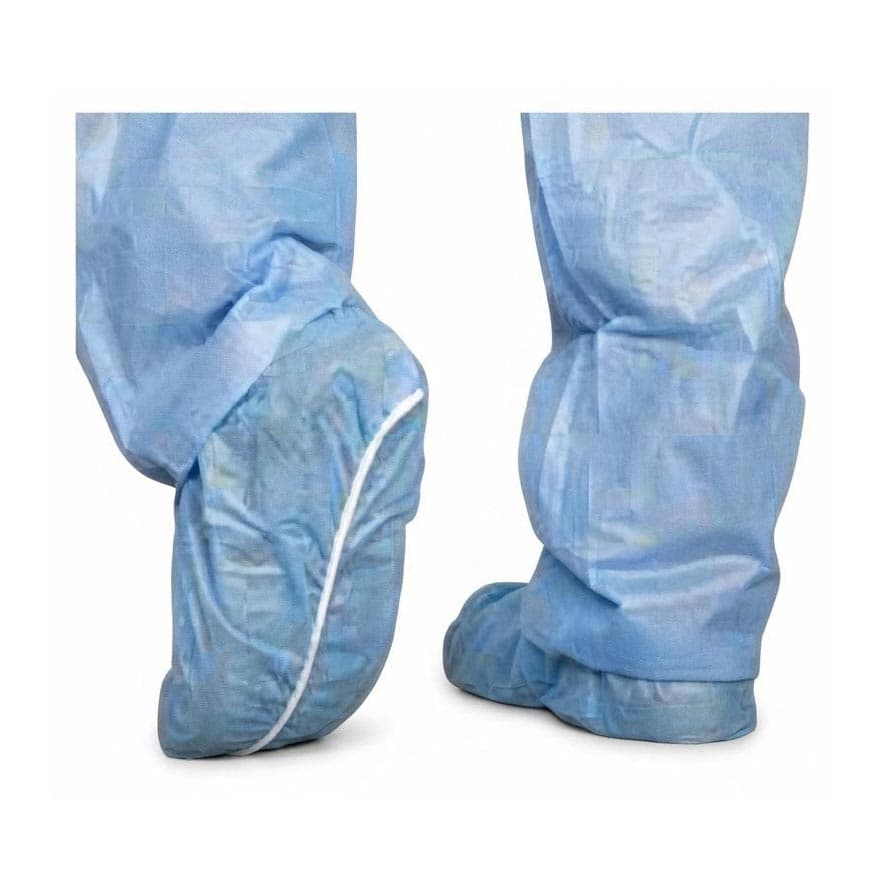 Medline Industries Non-skid Cover Shoe Blue Regular Size, Spunbond - Box of 100 - Image 1