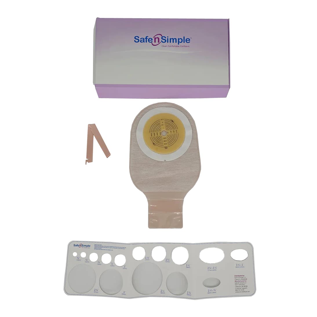 Safe N Simple Beige One-Piece System Ostomy Pouch - Image 3