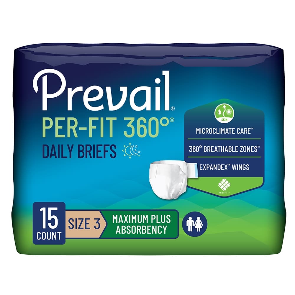 Prevail Per-Fit 360 Degree Daily Briefs, Size 3 - Package of 15 - Image 1