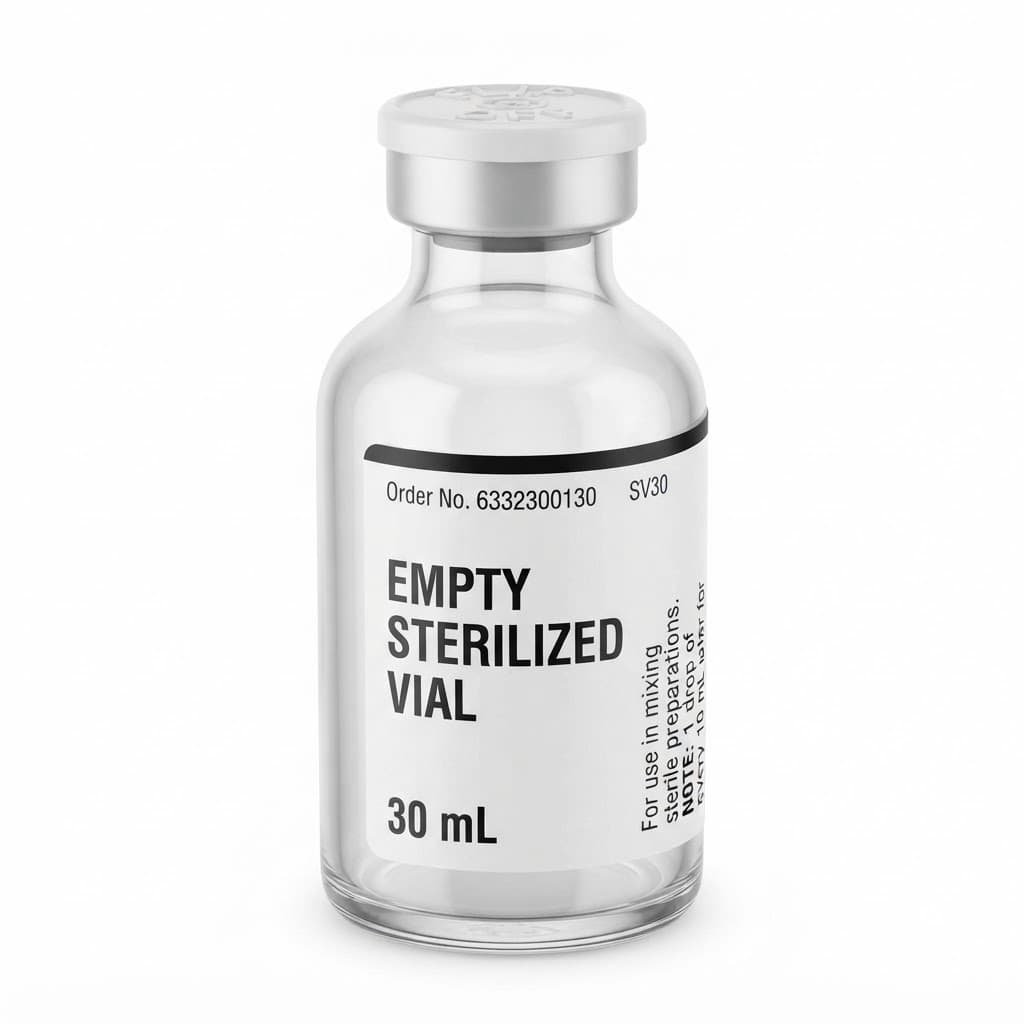 Fresenius Empty Sterilized Vial, 30 ml - Package of 25 - Image 1