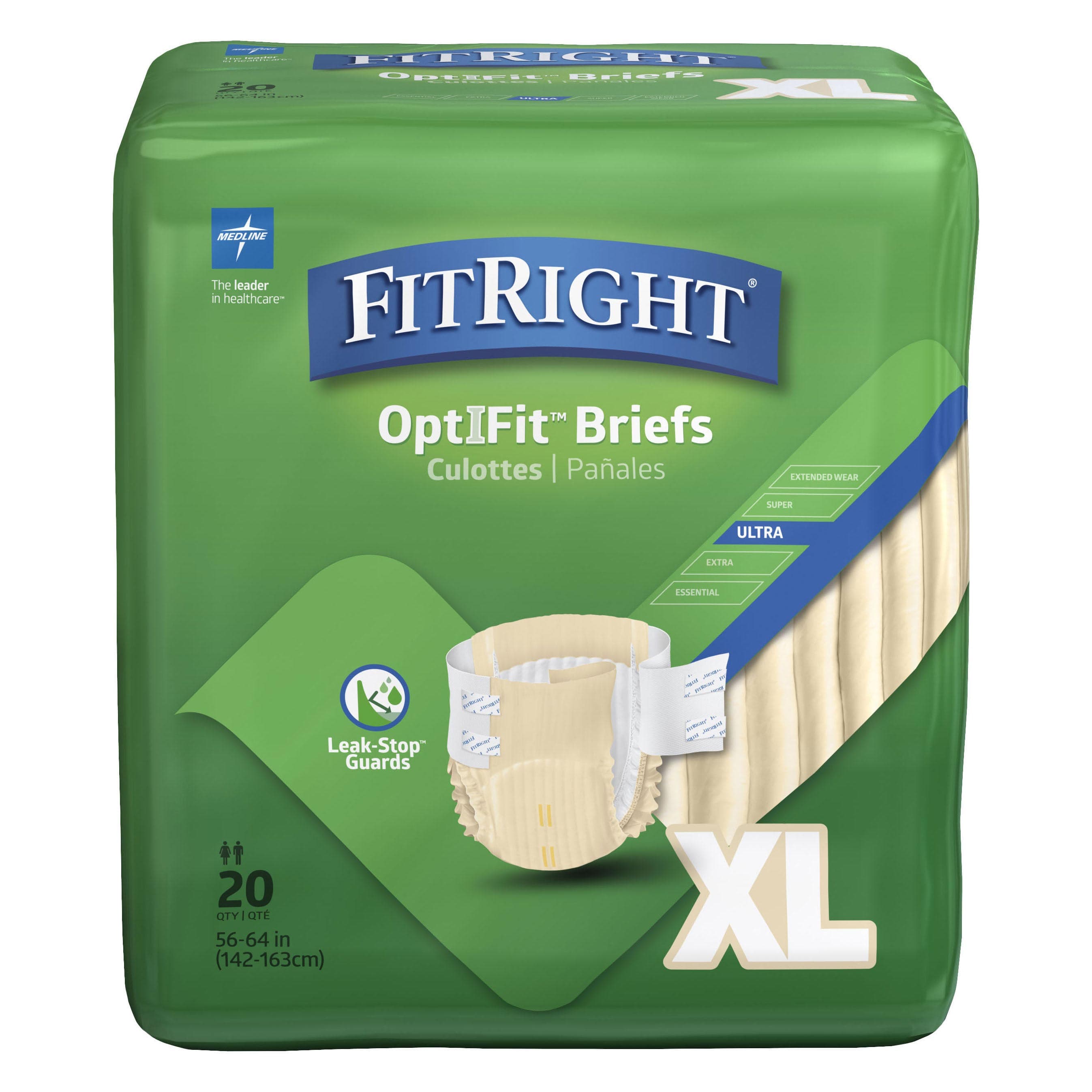 FitRight OptiFit Ultra Disposable Briefs, Extra Large - Package of 20 - Image 1