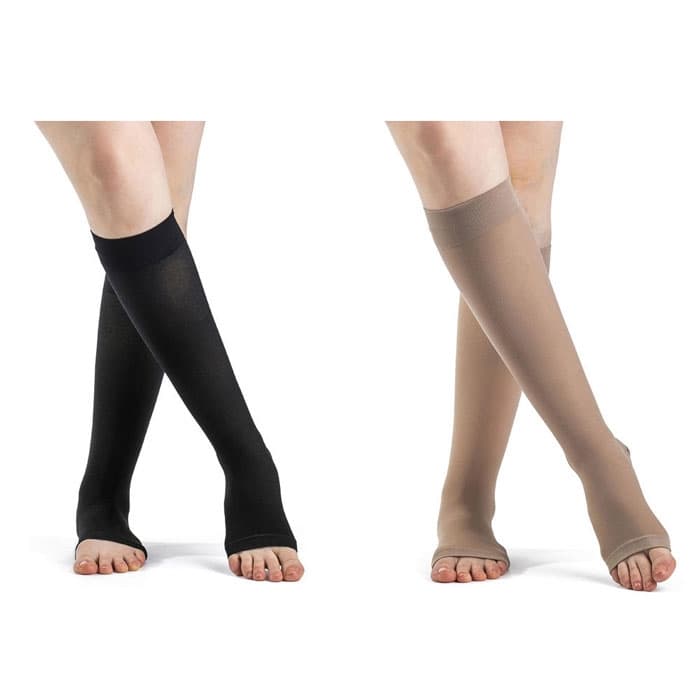 Sigvaris Dynaven Access Calf High Compression Socks, Open Toe - Image 1