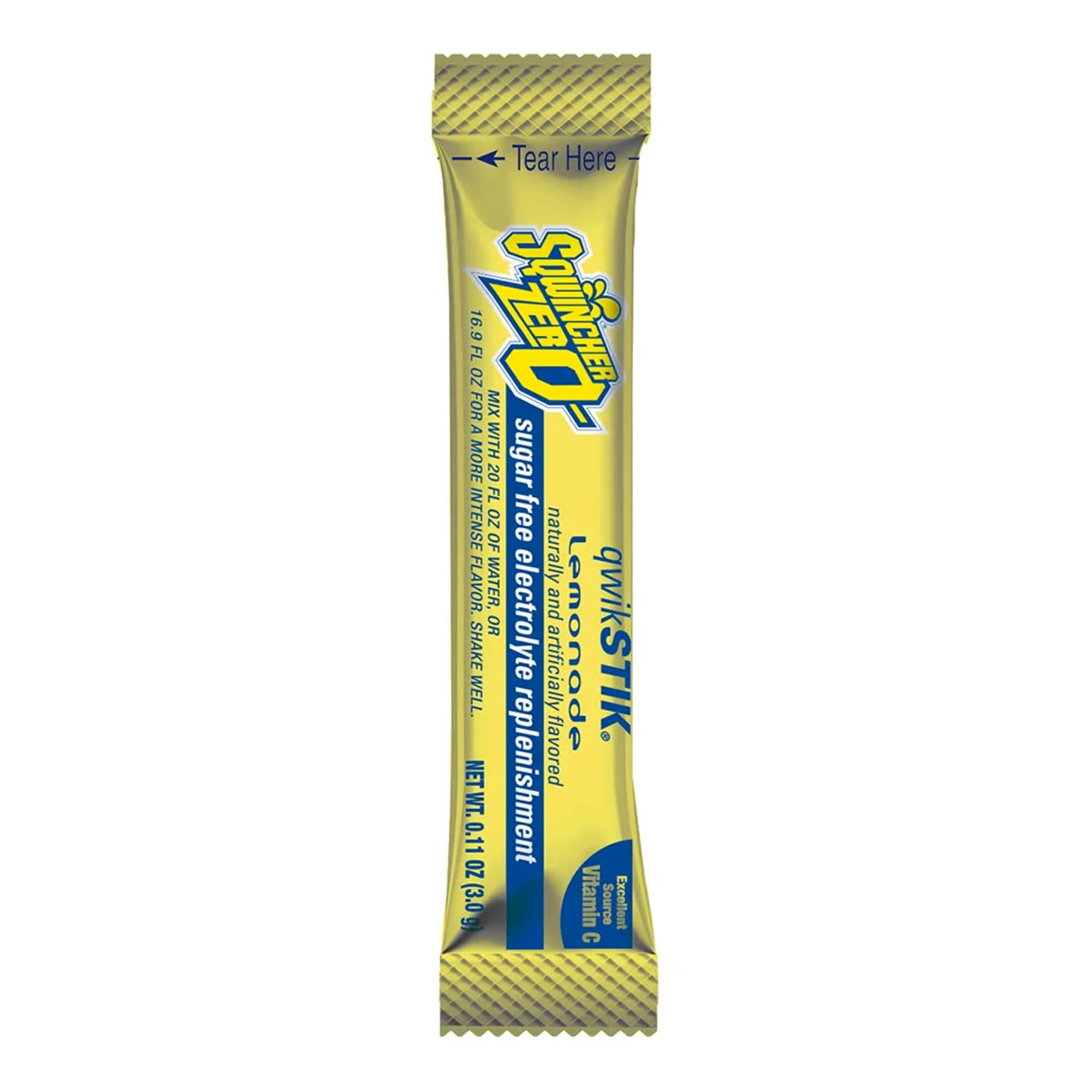 Sqwincher Quik Stik Zero Electrolyte Replenishment Drink Mix, Lemonade - Case of 500 - Image 1