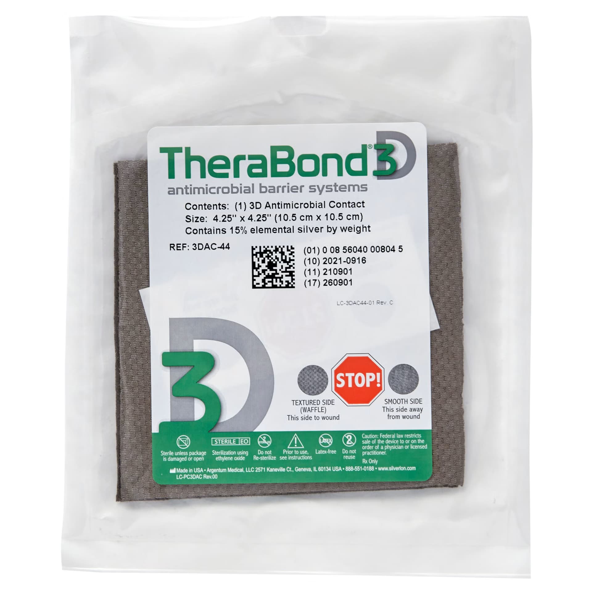 TheraBond 3D Silver Wound Contact Layer Dressing - Image 3