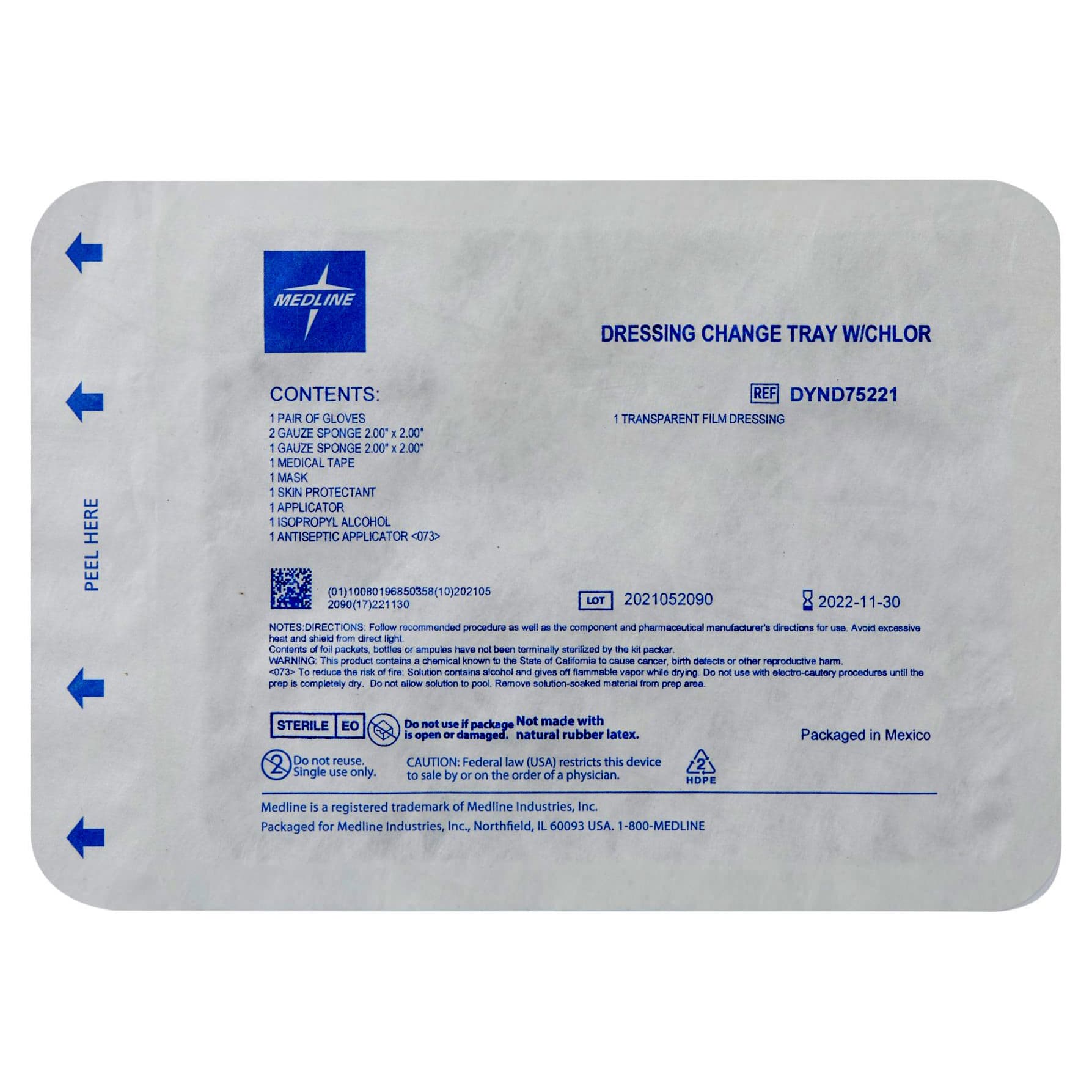 Medline Dressing Change Tray - Each - Image 1