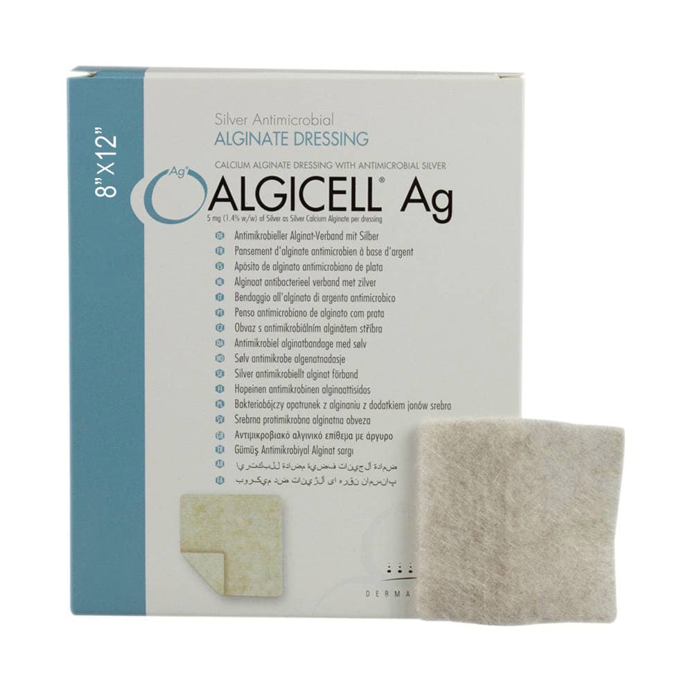 Algicell Ag Silver Calcium Alginate Wound Dressing, 8 x 12 Inch - Case of 20 - Image 1