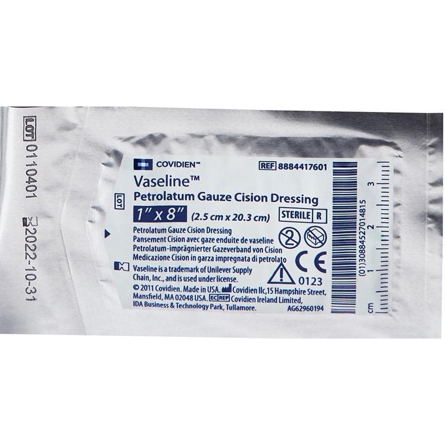 Vaseline Sterile Non-Adherent Petrolatum Gauze Cision Dressing, 1 x 8 Inch - Image 1