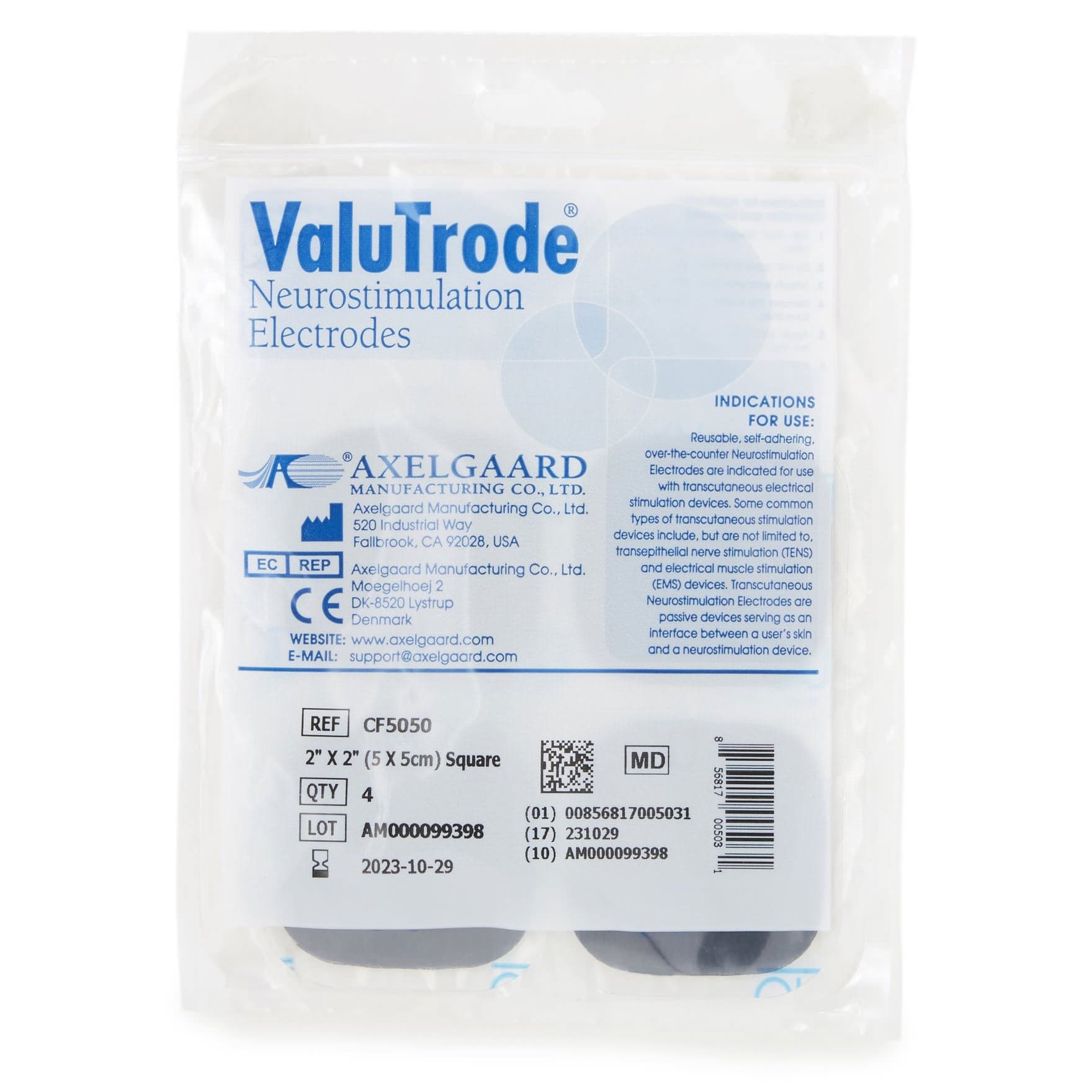 ValuTrode Reusable Neurostimulation Electrode, 2 x 2 Inch
