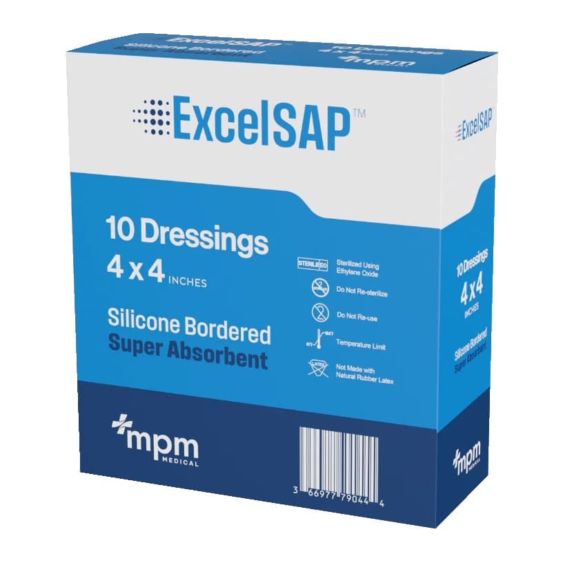 Excel SAP Super Absorbent Dressing with Silicone Border