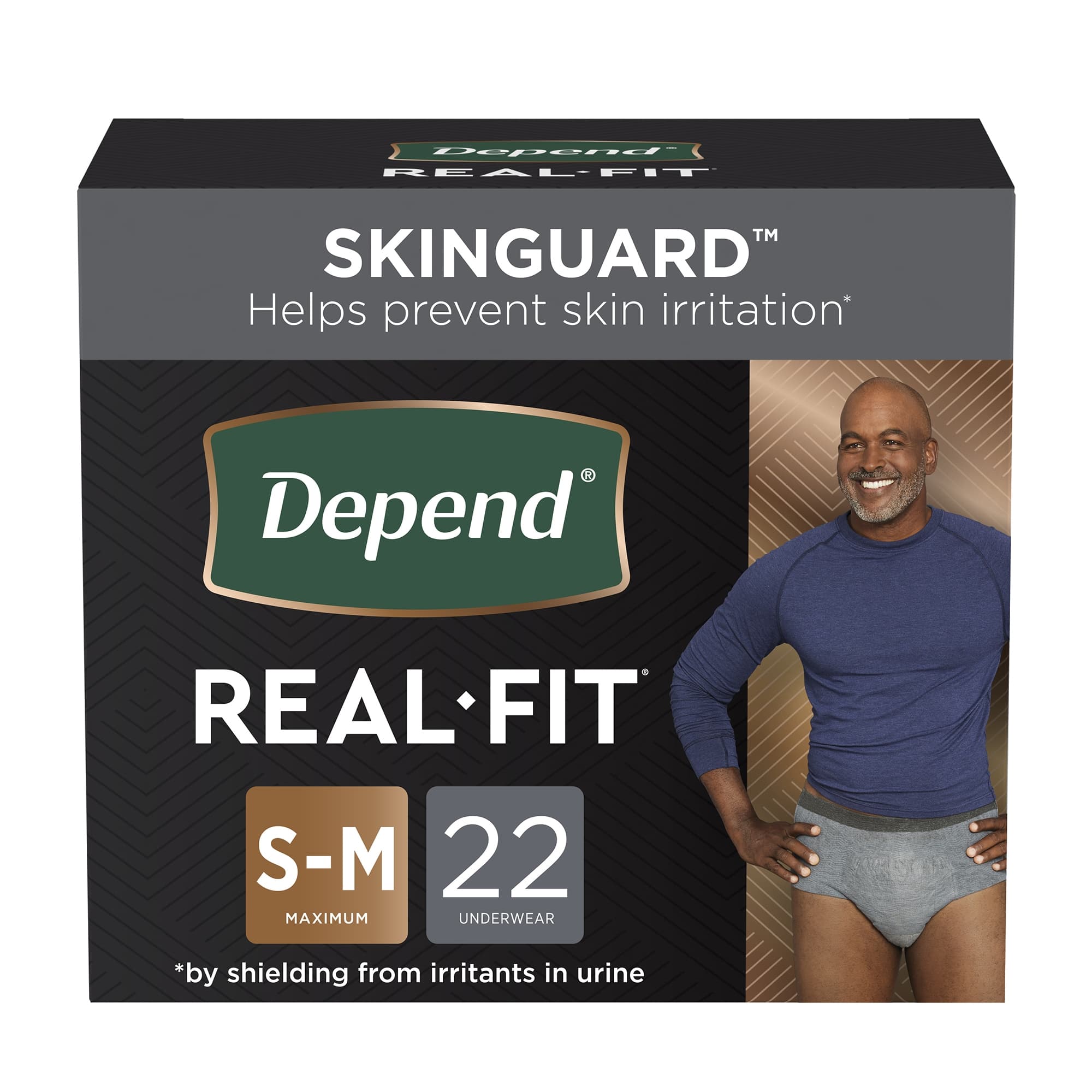 Depend Real-Fit Underwear for Men, Small-Medium - Bag of 22 - Image 1