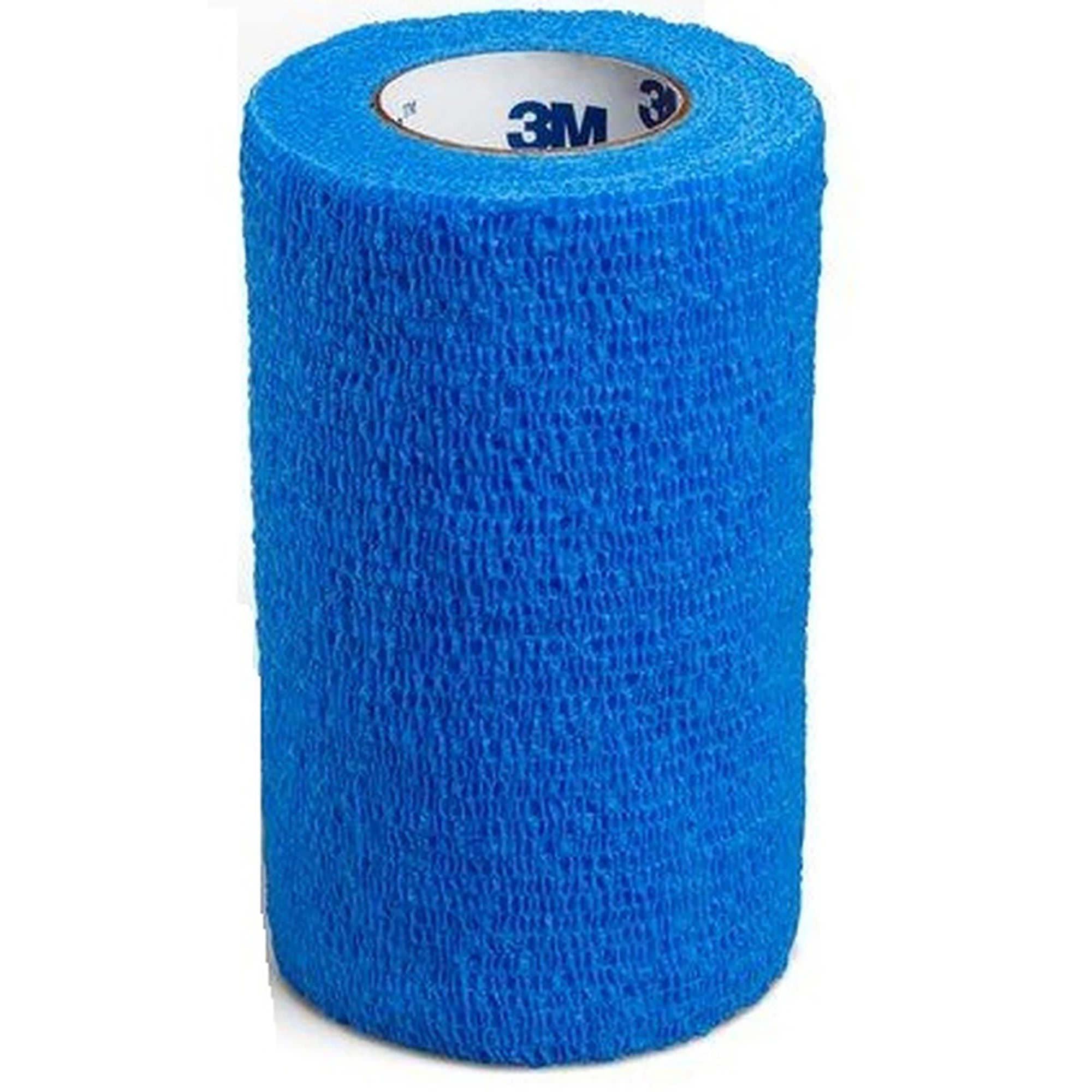 3M Coban Standard Compression Self-Adherent Wrap, NonSterile, Blue, 4 Inch x 5 Yard - Case of 18 - Image 1