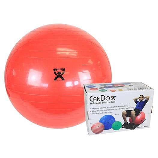 CanDo Inflatable Exercise Ball, 30 Inch, Red, Retail Box - Image 1