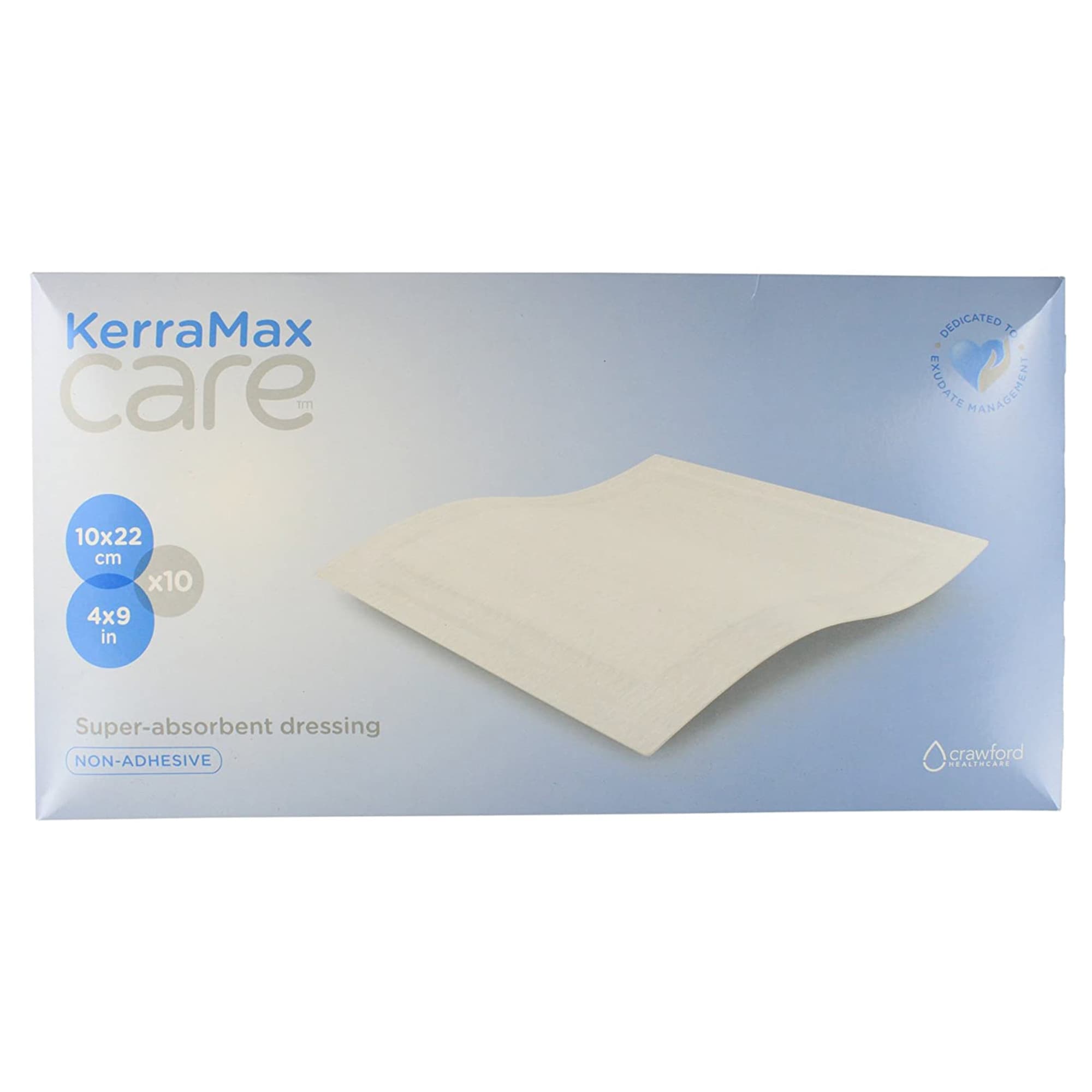 KerraMax Care Super Absorbent Dressing, 4 x 9 Inch - Box of 10 - Image 1
