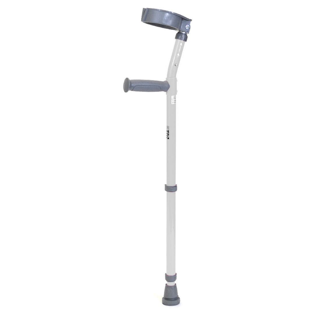 Walk Easy youth forearm height adjustable crutches with 4" full cuff (pair) - White - Image 1