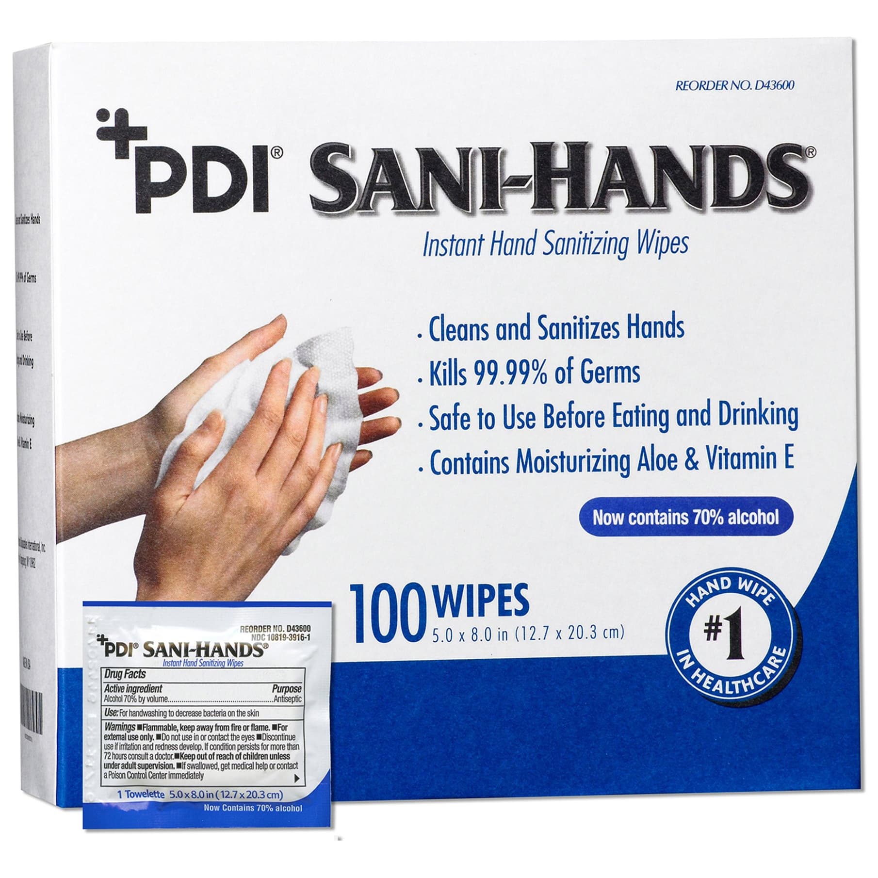 Sani-Hands Instant Hand Sanitizing Wipes, Individual Packet - Each - Image 1