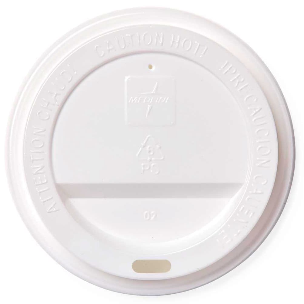 Medline Sip-Thru Hot Cup Lids, 10 oz to 20 oz - Case of 1000 - Image 1