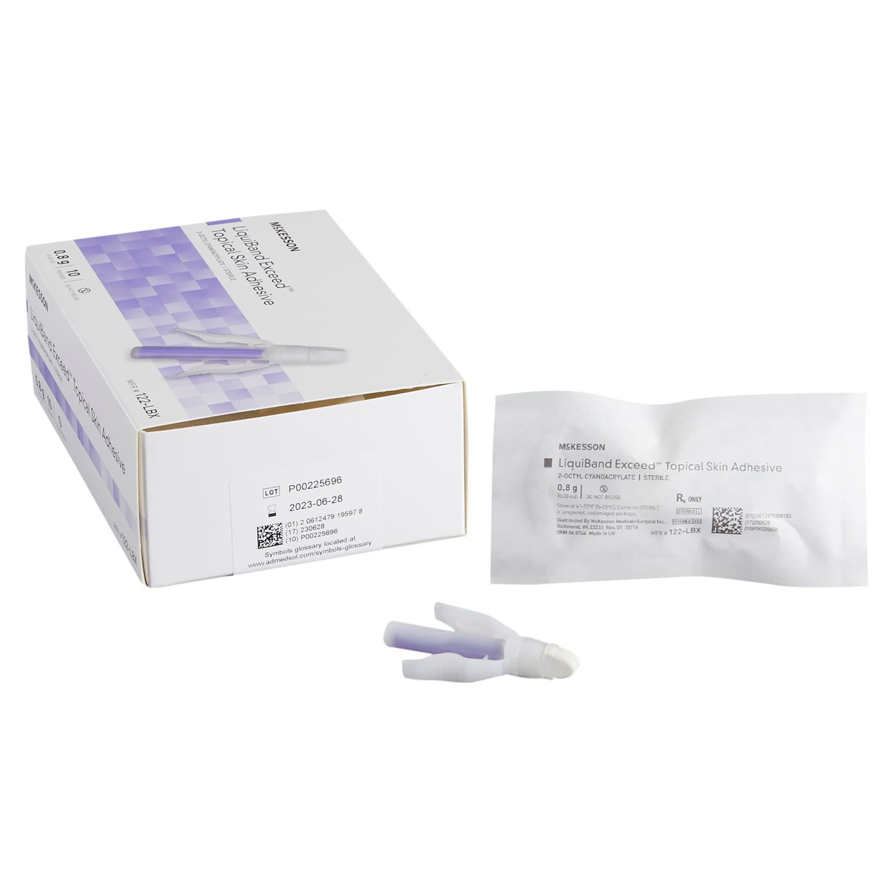 McKesson LiquiBand Exceed Topical Skin Adhesive Precision and Dome Applicator Tip, 0.8 mL - Case of 60 - Image 1