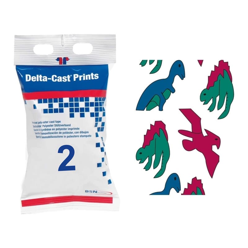 Delta Flash Print Cast Tape, Dinosaurs, 2 Inch x 12 Feet - Box of 10 - Image 1