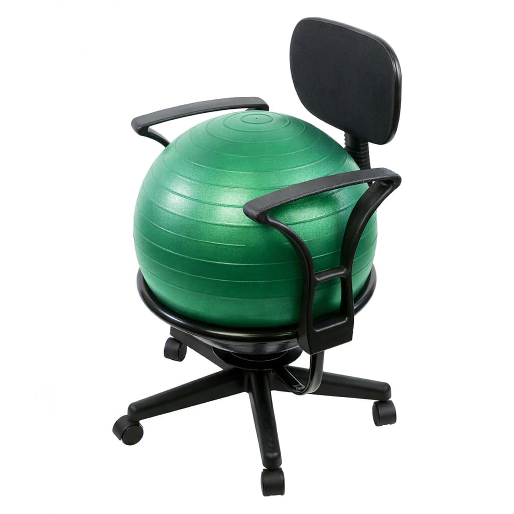 CanDo Ball Chair With Green Exercise Ball, with Arms - Image 1
