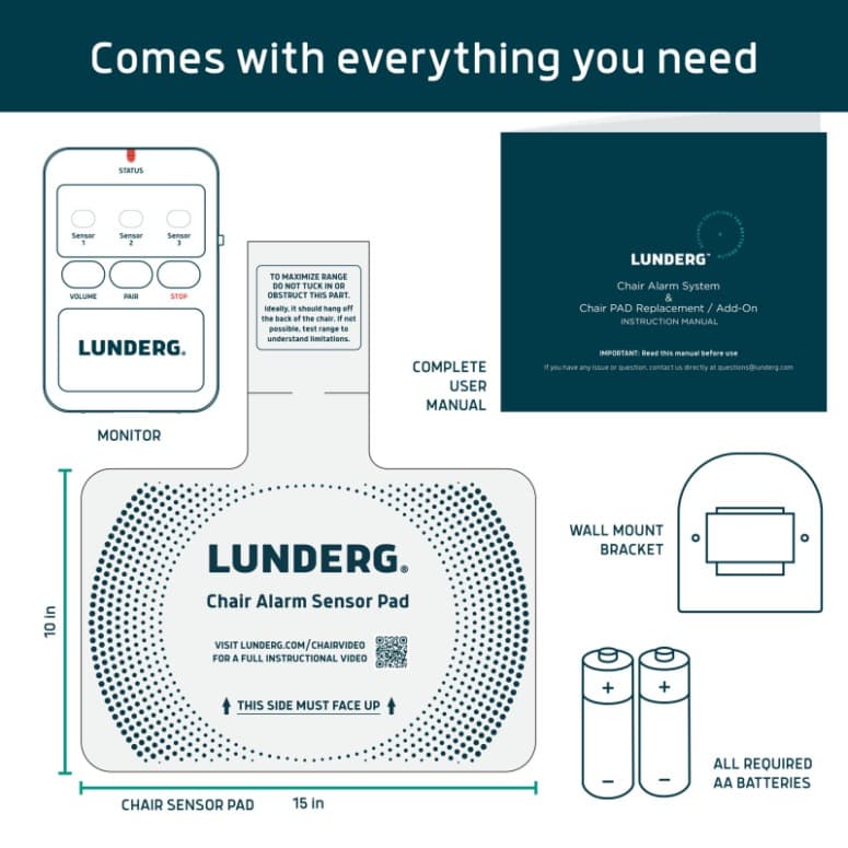 Lunderg Chair Alarm System with Wireless Sensor Pad and Monitor - Image 5