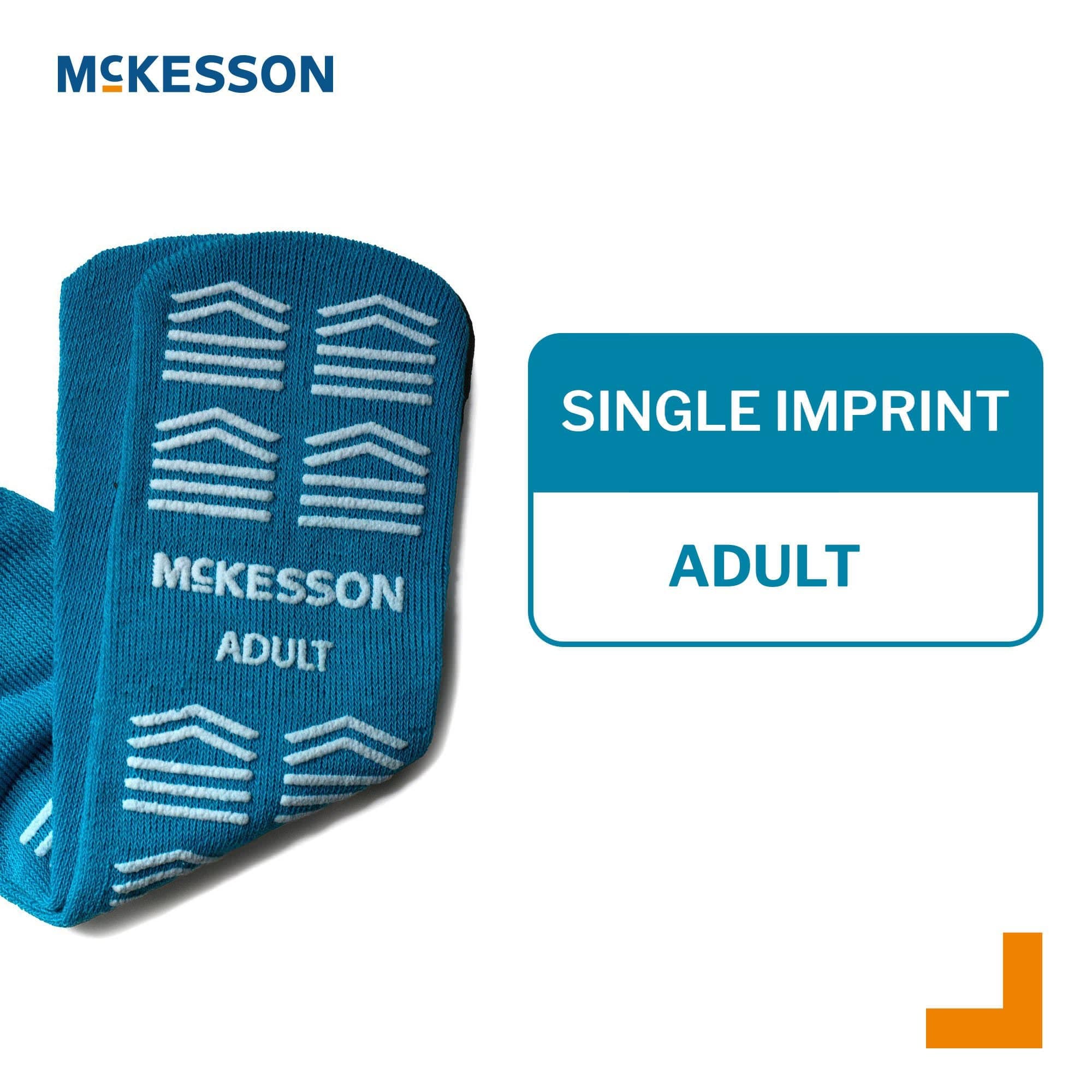 McKesson Unisex Adult Slipper Socks, Teal, Large - Image 3