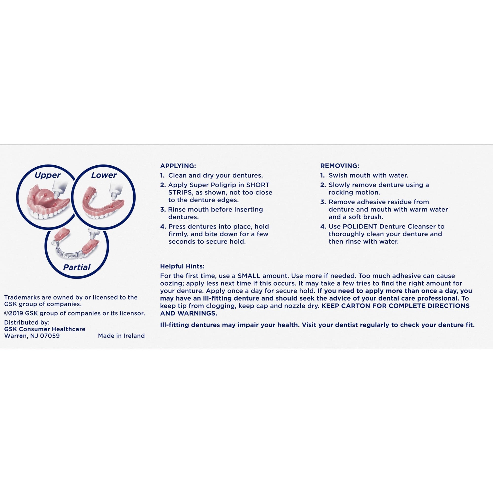 Polident Super Poligrip Original Denture Adhesive Cream, 2.4 oz - Image 2