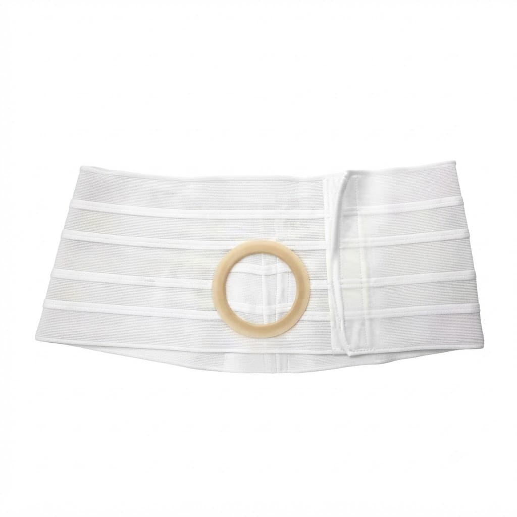 Nu-Hope Nu-Form 9" Ostomy Support Belt, 3-1/2" White, Right - Each - Image 1